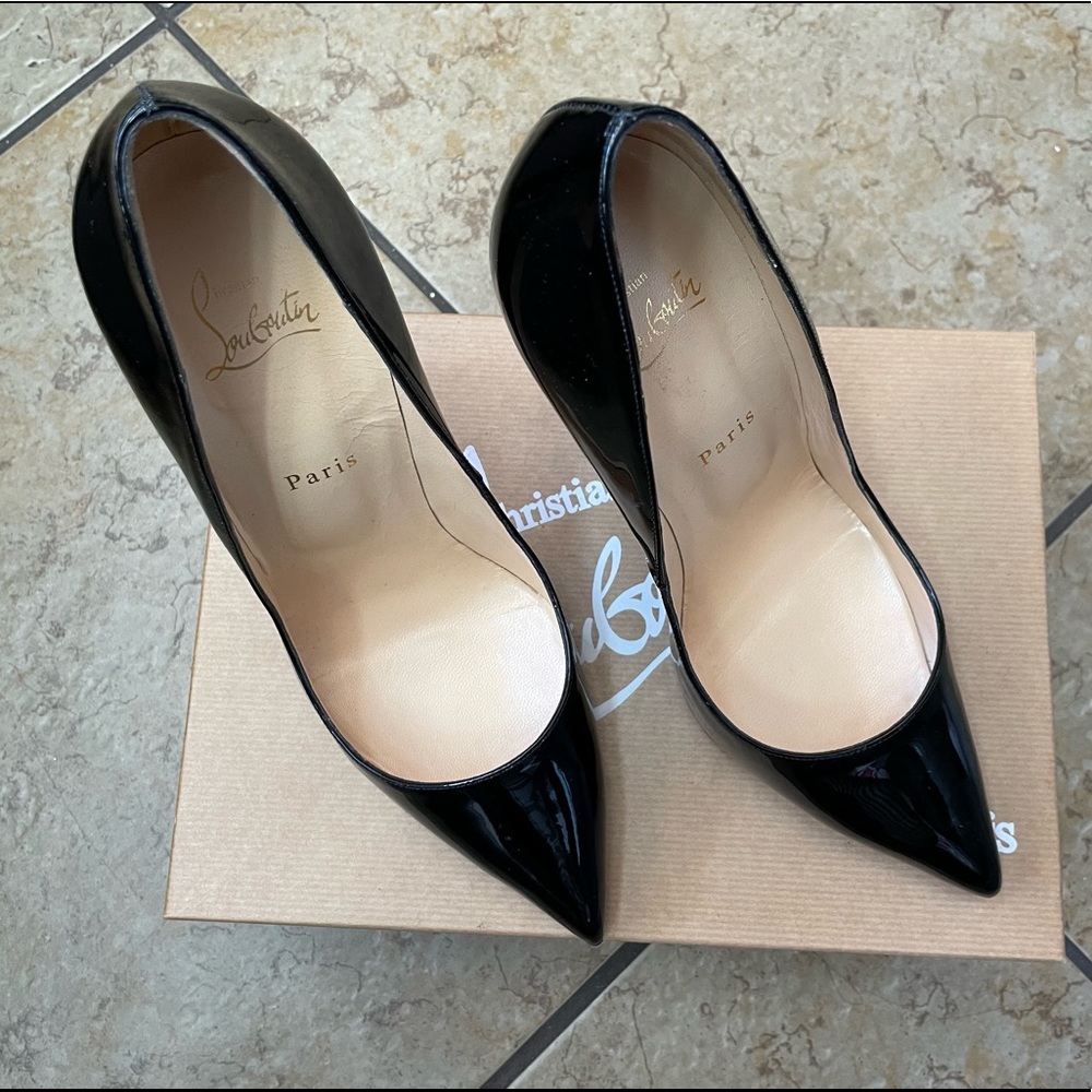 Christian Louboutin Pigalle 120mm Black Patent Pumps